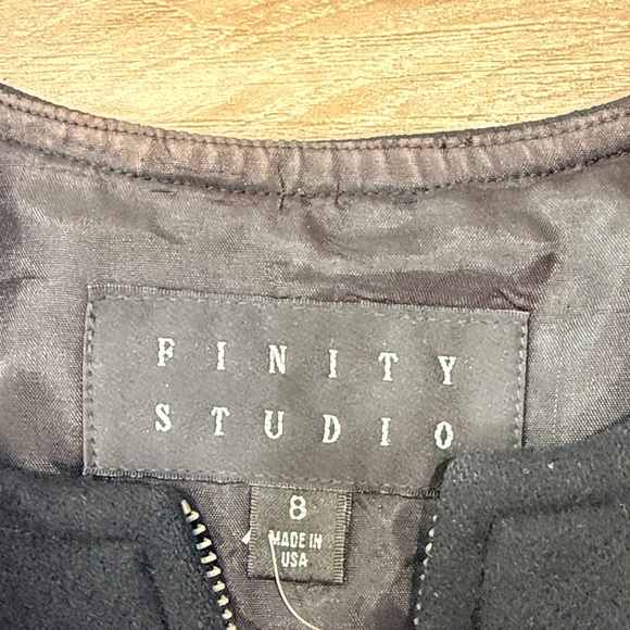 Finity Black Cropped Zip Up Wool Jacket - Picture 2 of 6